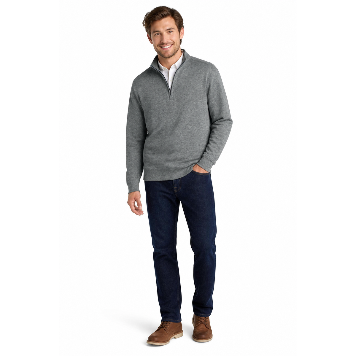 Jersey Knit 1/4 Zip Sweater