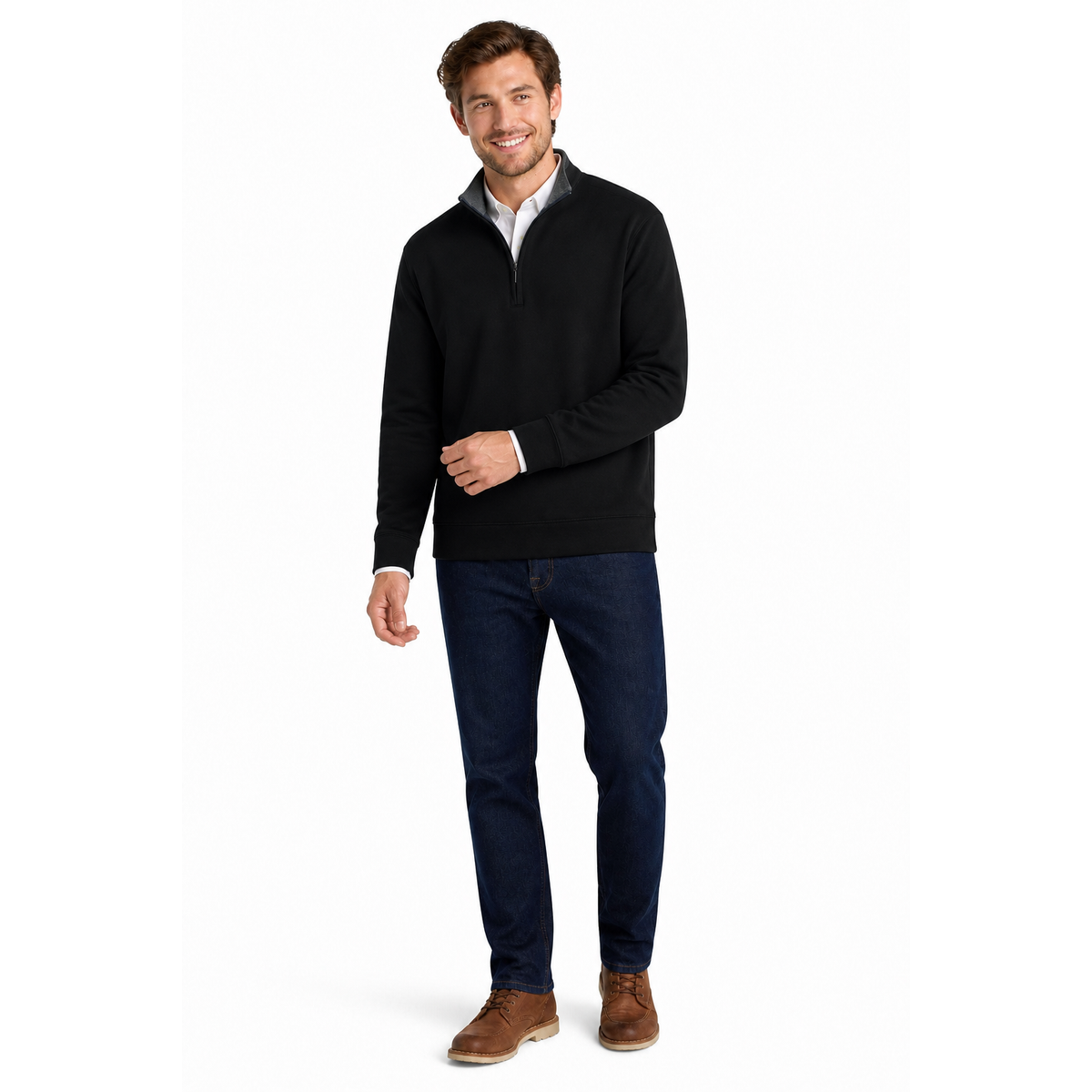 Jersey Knit 1/4 Zip Sweater