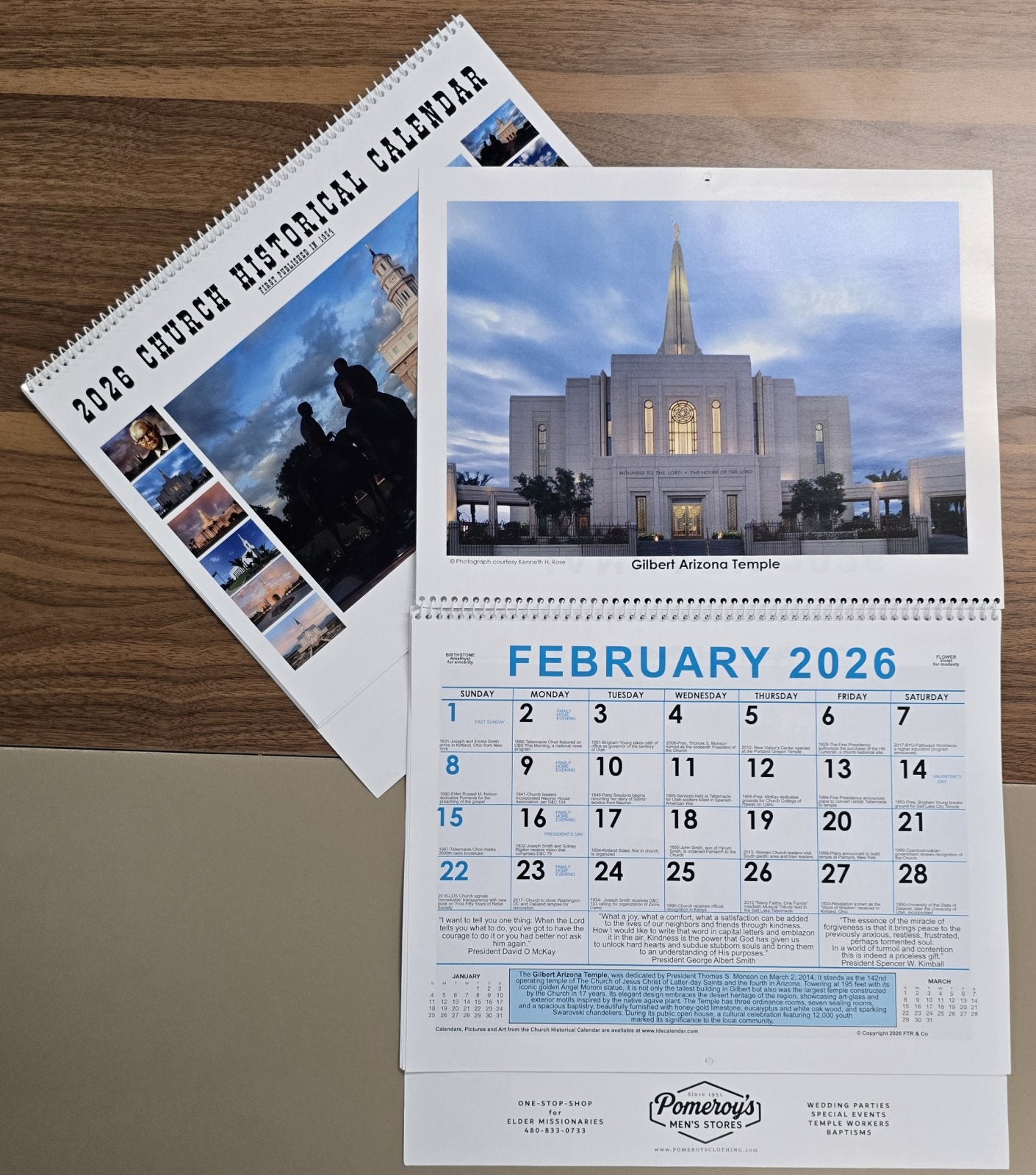 2026 Church Historical Calendar